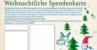 Weihnachtsspendenaktion f&uuml;r unsere Sch&uuml;tzlinge